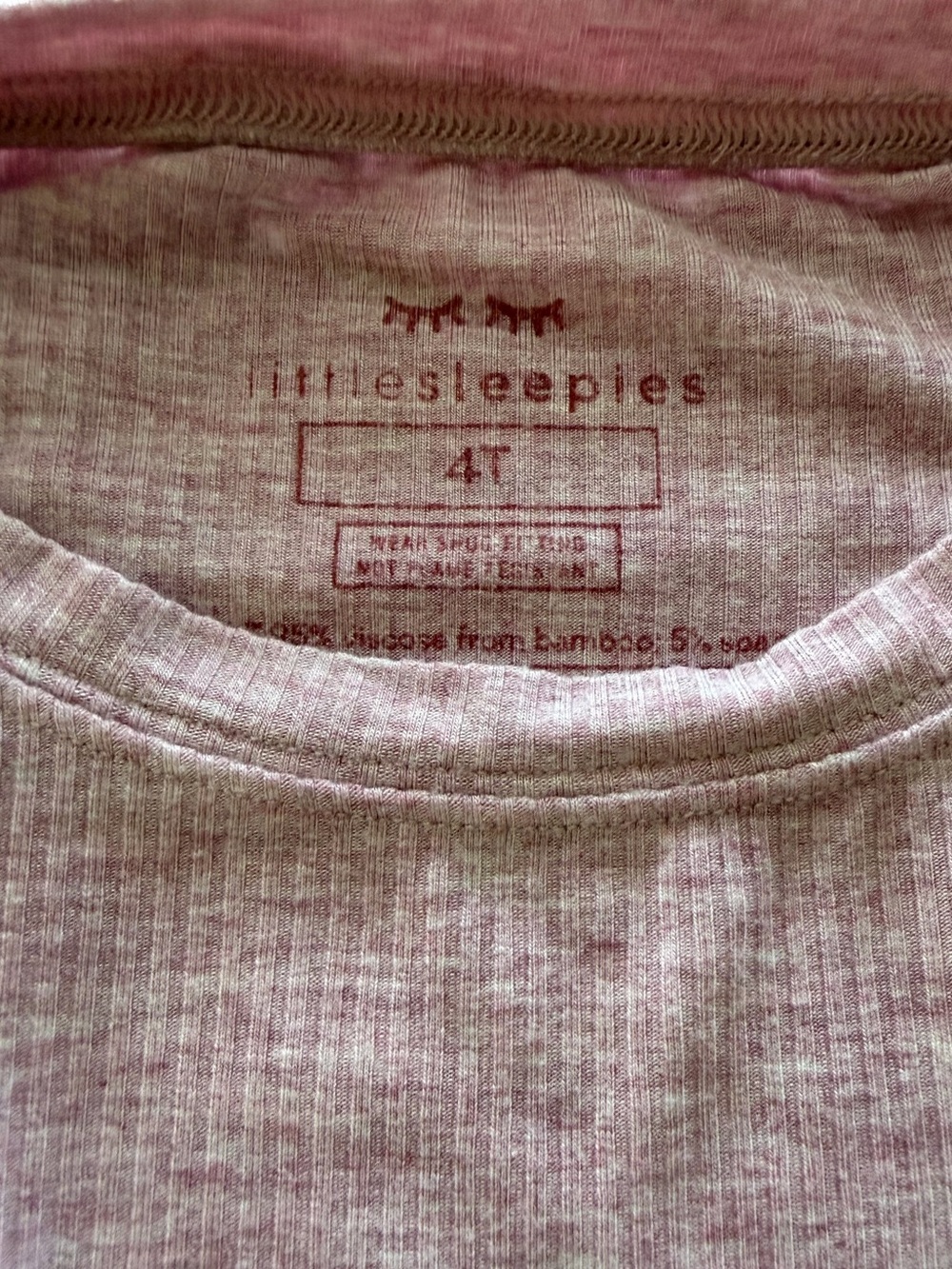 Little Sleepies 4T Two-Piece Pajama Set in Ribbed Heather - Picture 3 of 3